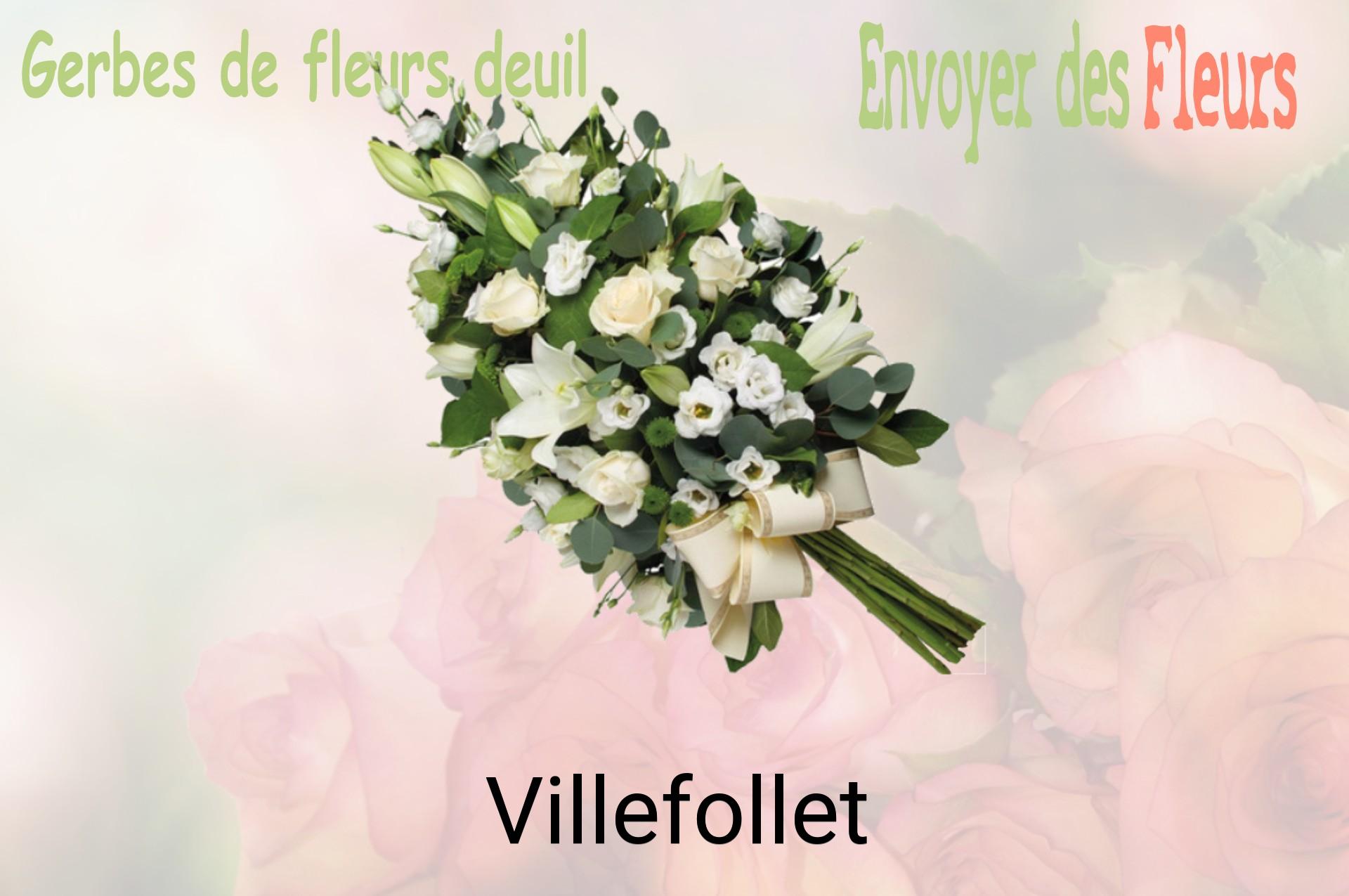 Gerbe de fleurs de deuil livrée à Villefollet